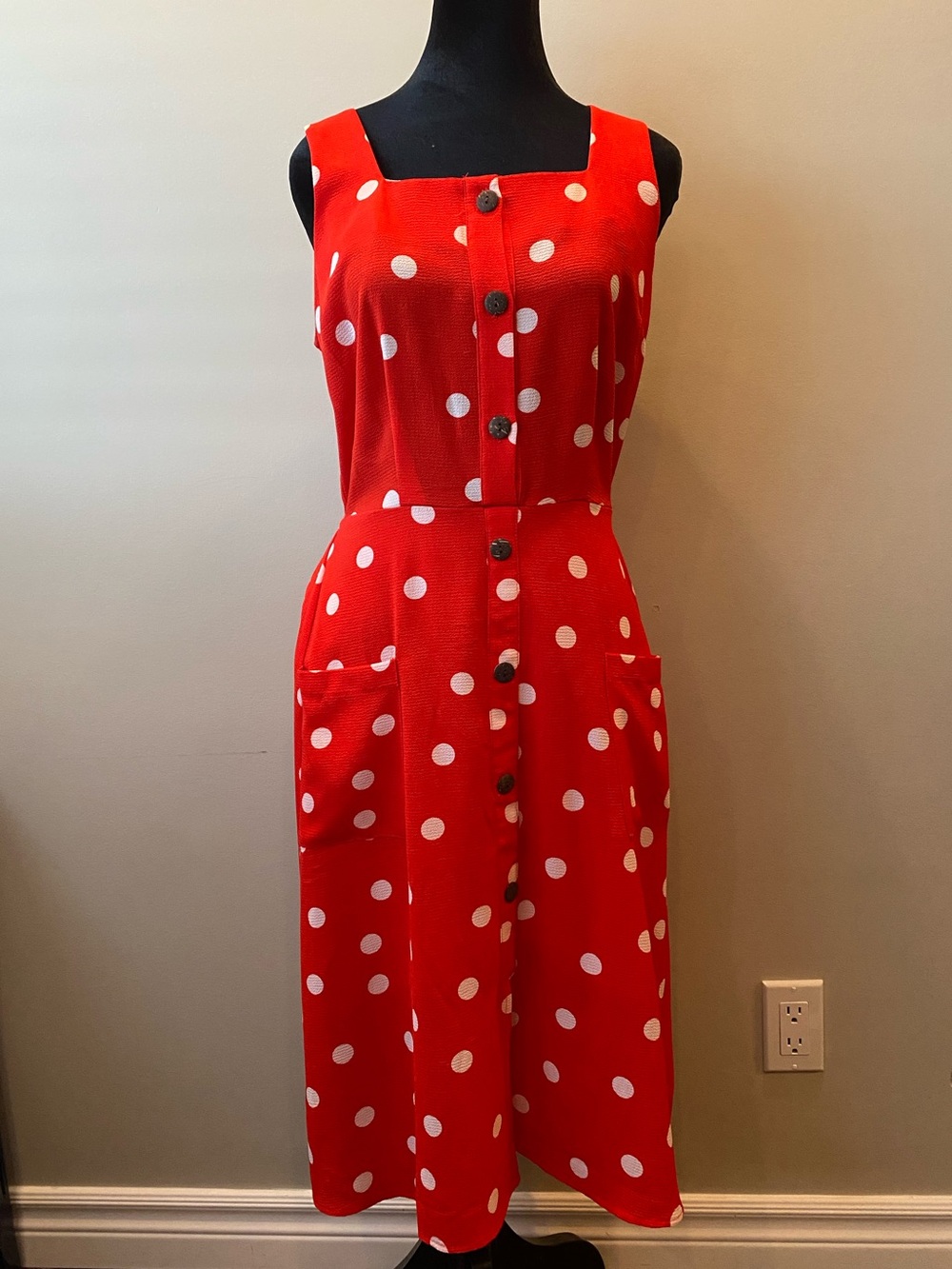 Monteau Red Polka Dot Dress